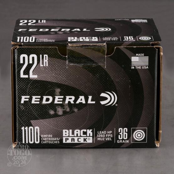 4400rds – 22 LR Federal Black Pack 36gr. LHP Ammo
