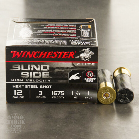 25rds - 12 Ga Winchester Blind Side 1 1/8 Ounce 3" #1 Shot Ammo
