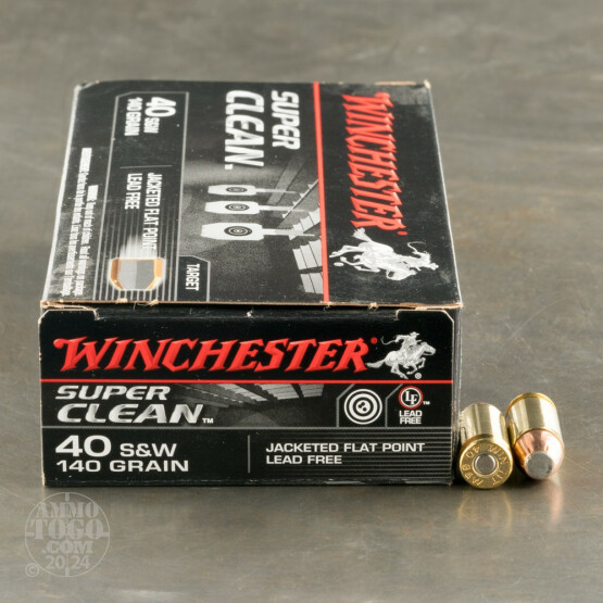 50rds – 40 S&W Winchester Super Clean 140gr. JFP Ammo