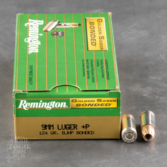 50rds - 9mm Remington Golden Saber Bonded 124gr. +P JHP Ammo
