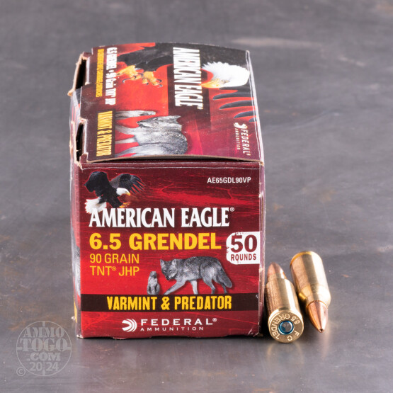 50rds - 6.5 Grendel Federal American Eagle 90gr. JHP Ammo