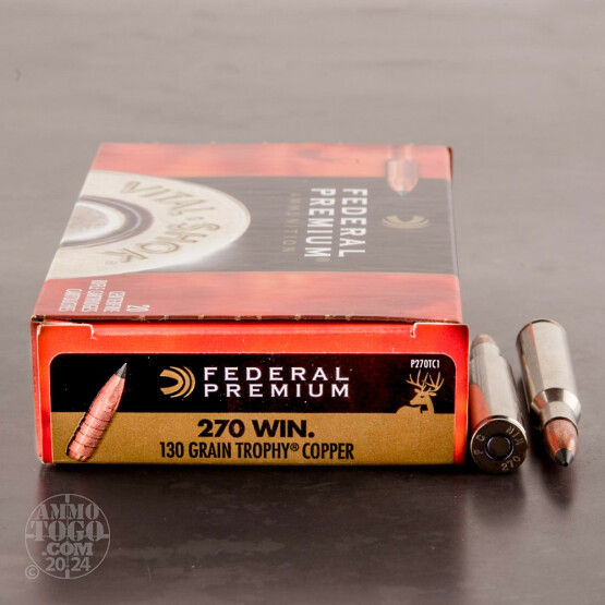 20rds – 270 Win Federal 130gr. Trophy Copper Ammo