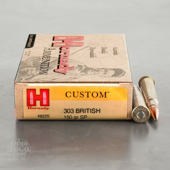20rds - 303 British Hornady 150gr. InterLock Spire Point Ammo