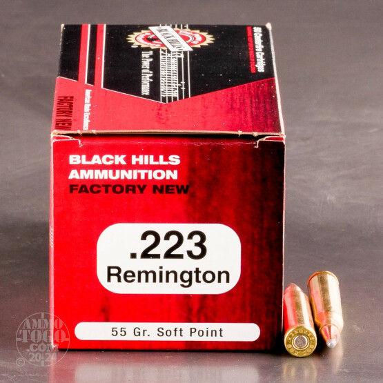 50rds - 223 Black Hills 55gr. Soft Point Ammo