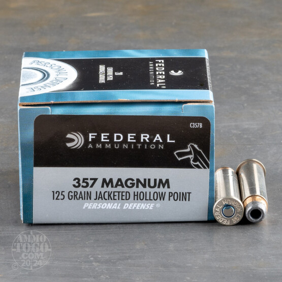 20rds - 357 Mag Federal Personal Defense 125gr. JHP Ammo
