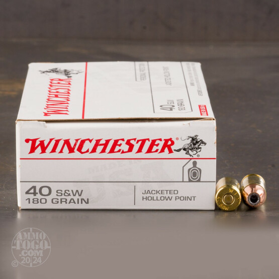 50rds - 40 S&W Winchester USA 180gr. HP Ammo