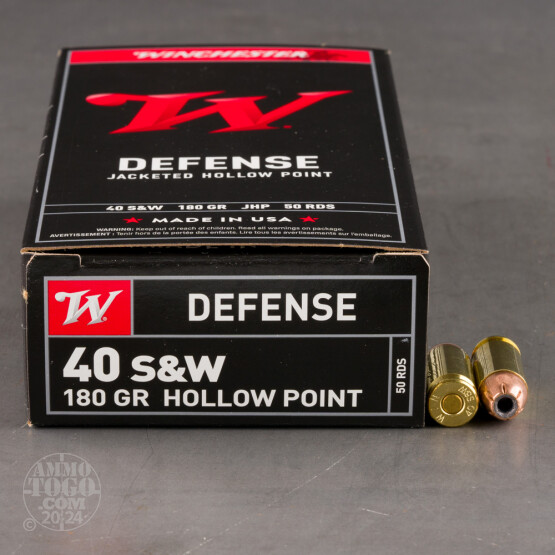 50rds - 40 S&W Winchester USA 180gr. HP Ammo