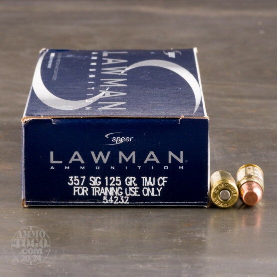 50rds – 357 Sig Speer Lawman Clean-Fire 125gr. TMJ Ammo