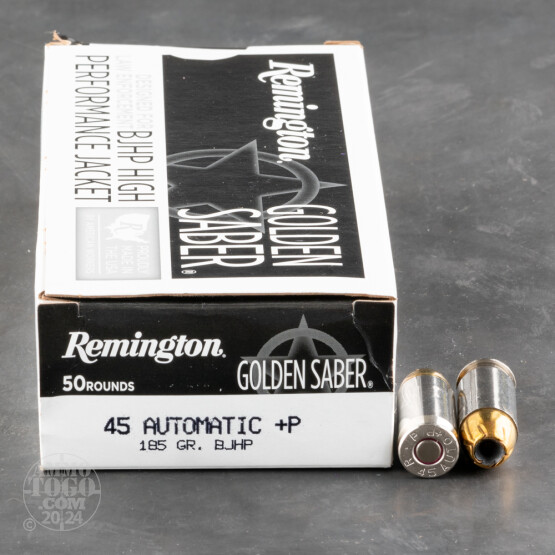 500rds – 45 ACP +P Remington Golden Saber 185gr. BJHP Ammo