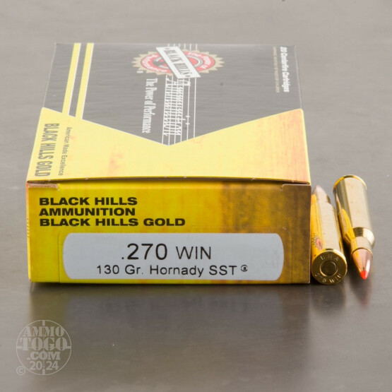 20rds - 270 Win. Black Hills Gold 130gr Hornady SST Ammo