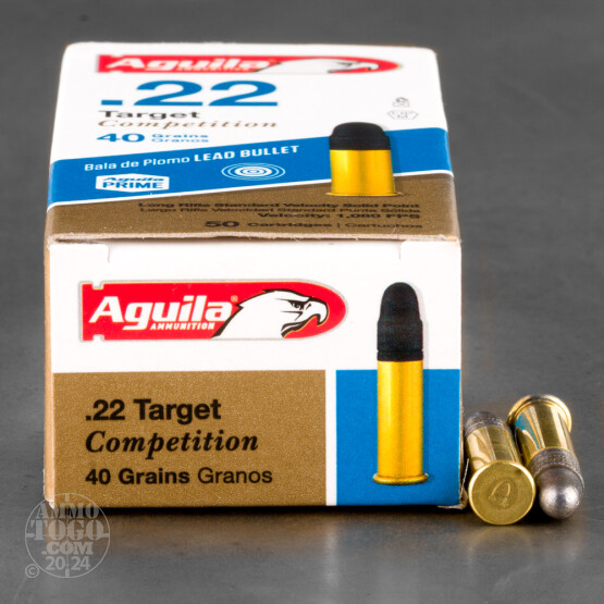 1000rds – 22 LR Aguila Target Competition 40gr. LRN Ammo