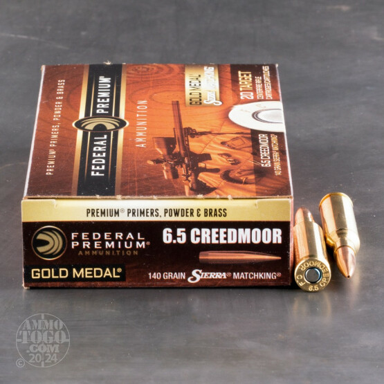 20rds - 6.5mm Creedmoor Federal Gold Medal 140gr. Sierra Matchking BTHP Ammo