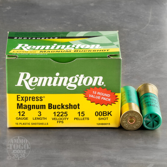 75rds – 12 Gauge Remington Express Magnum 3" 15 Pellets 00 Buckshot Ammo