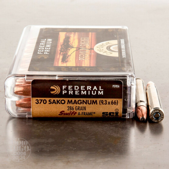 20rds - 370 Sako Magnum Federal 286gr. Swift A-Frame Ammo