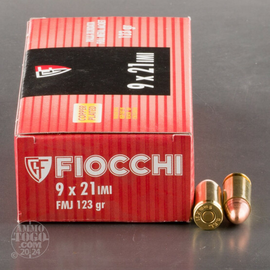 50rds – 9x21mm Fiocchi 123gr. FMJ Ammo