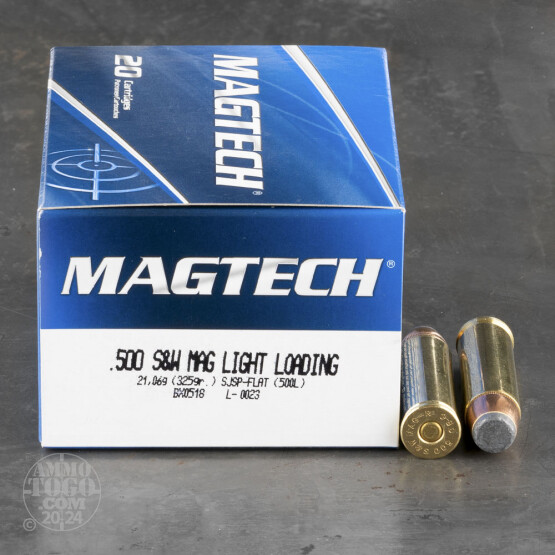20rds - 500 S&W Magtech Light Loading 325gr. SJSP-Flat Ammo