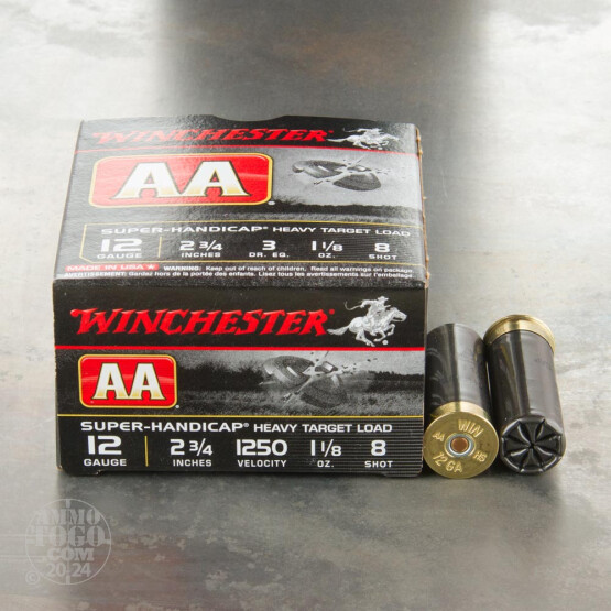 25rds - 12 Gauge Winchester AA Super Handicap 2-3/4" 1-1/8 oz. #8 Shot Ammo