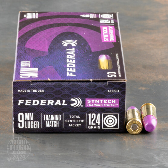50rds – 9mm Federal Syntech Training Match 124gr. Total Synthetic Jacket FN Ammo