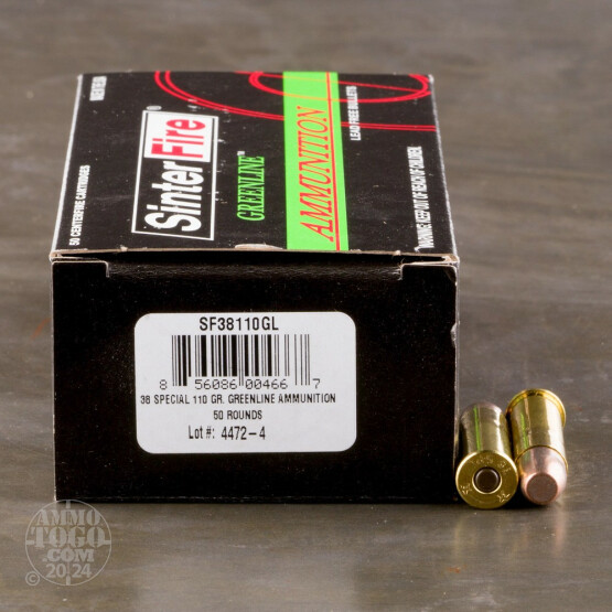 50rds - 38 Special SinterFire Greenline 110gr. Frangible Ammo