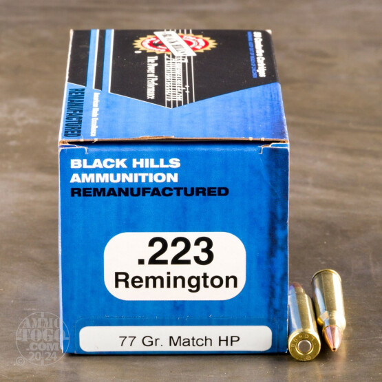 50rds - 223 Black Hills 77gr. Re-Mfg. Sierra MatchKing BTHP Ammo