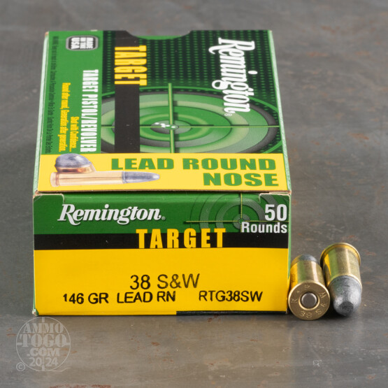 50rds - 38 S&W Remington Target 146gr. LRN Ammo