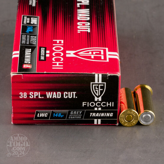 50rds - 38 Special Fiocchi 148gr. Lead Wadcutter Ammo