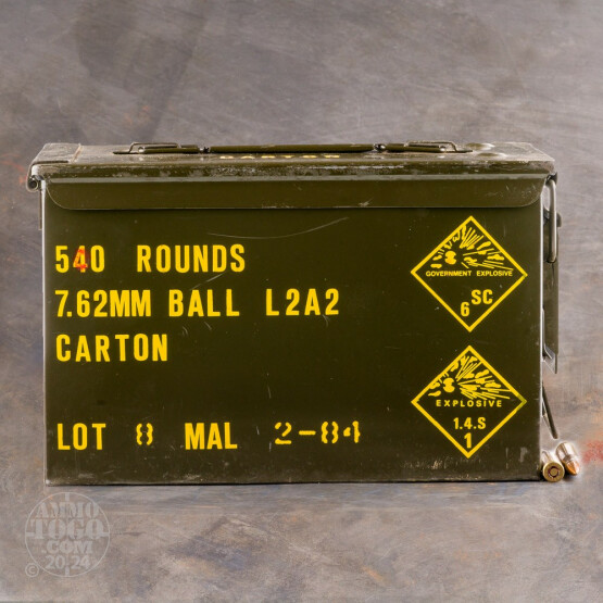 540rds - 7.62x51mm NATO Malaysian Surplus Ammo Can 146gr. FMJ Ammo