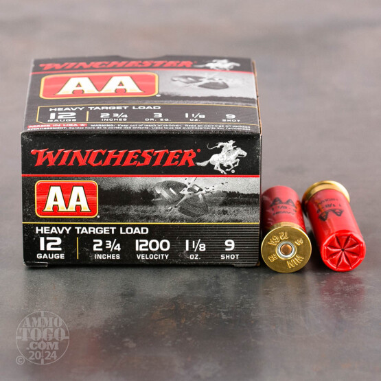 25rds - 12 Gauge Winchester AA Heavy Target 2-3/4" 1-1/8 oz. #9 Shot Ammo