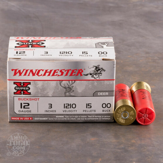 150rds - 12ga Winchester Super-X 3" 15 Pell. 00 Magnum Buckshot