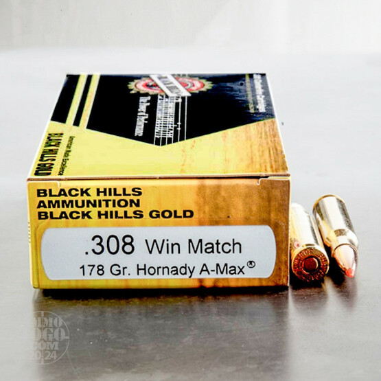 20rds - 308 Win Black Hills Gold 178gr. AMAX Polymer Tip Ammo