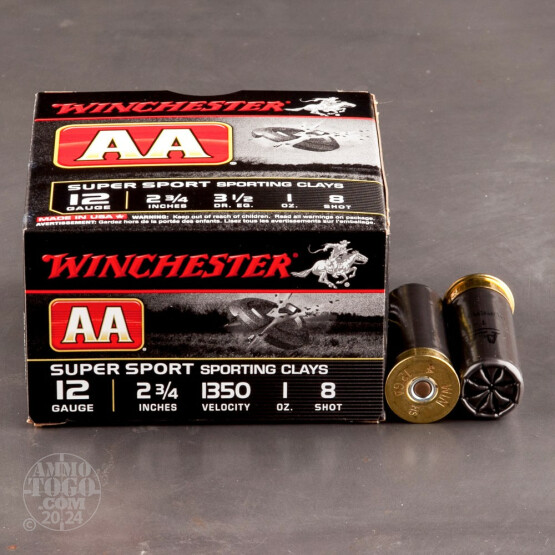 25rds - 12 Gauge Winchester AA Super Sport Sporting Clay 2-3/4" 1 Ounce #8 Shot Ammo