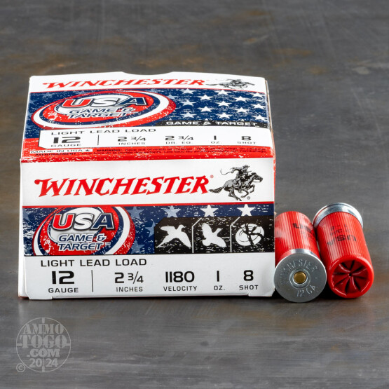 250rds – 12 Gauge Winchester USA Game & Target 2-3/4" 1oz. #8 Shot Ammo