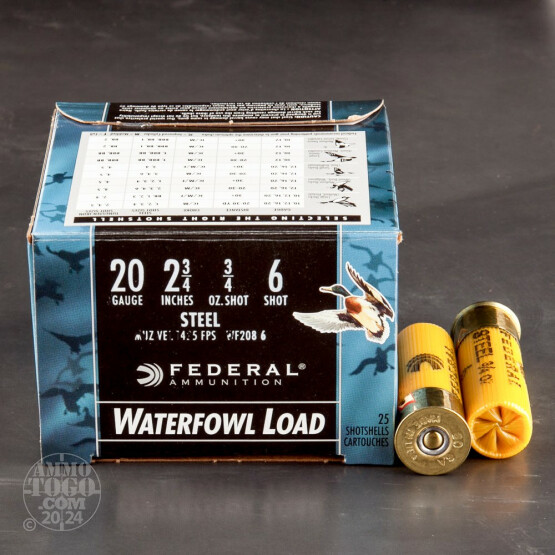 25rds – 20 Gauge Federal Speed-Shok 2-3/4" 3/4oz. #6 Steel Shot Ammo