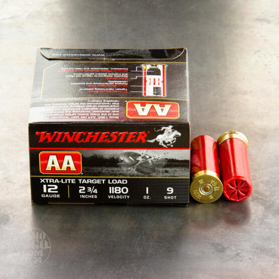 25rds - 12 Gauge Winchester AA Light Target 1 Ounce 2 3/4" #9 Shot Ammo