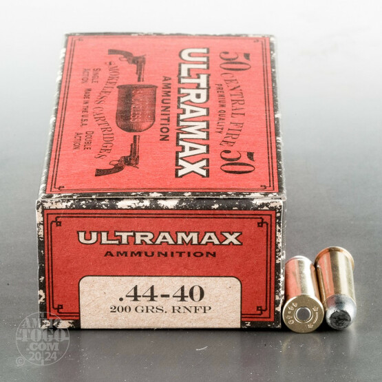 50rds – 44-40 WCF Ultramax 200gr. Round Nose Flat Point Ammo