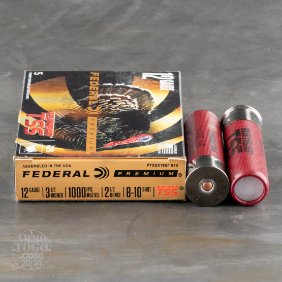 5rds – 12 Gauge Federal Heavyweight TSS 3-1/2" 2-1/2oz. #8/10 Shot Ammo