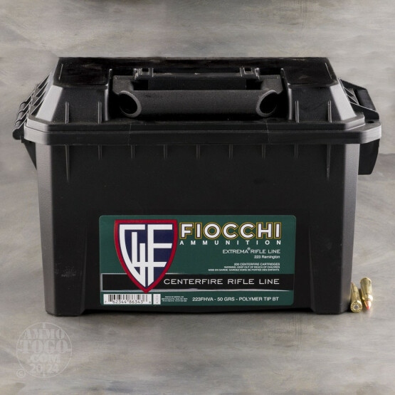 200rds – 223 Rem Fiocchi 50gr. V-MAX Ammo in Field Box