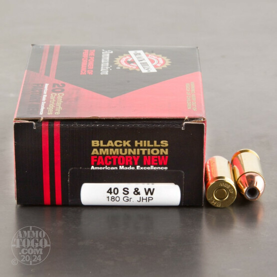 500rds - 40 S&W Black Hills 180gr. Jacketed Hollow Point Ammo