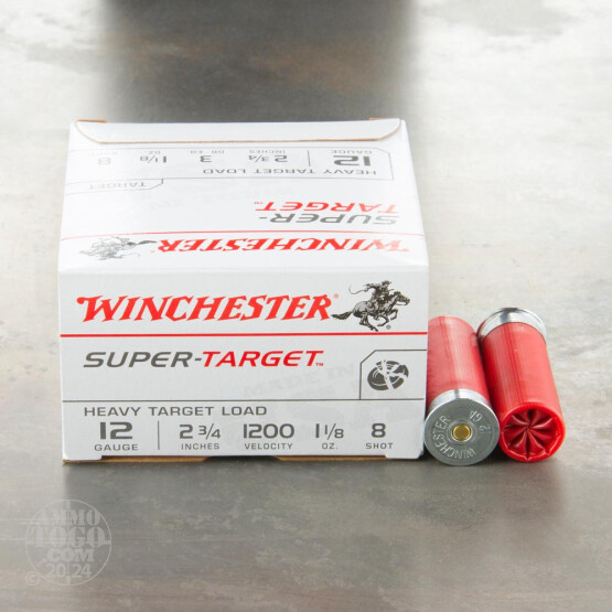 25rds - 12 Gauge Winchester Super Target 2 3/4" 1 1/8oz. #8 Shot Ammo