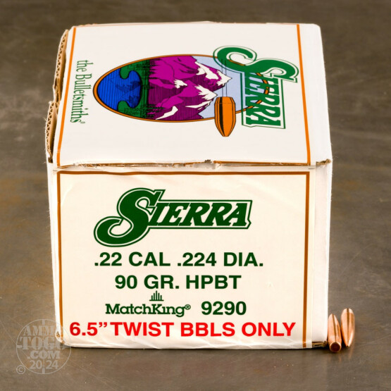 500pcs - 22 Cal .224" Dia Sierra MatchKing 90gr. HPBT Bullets
