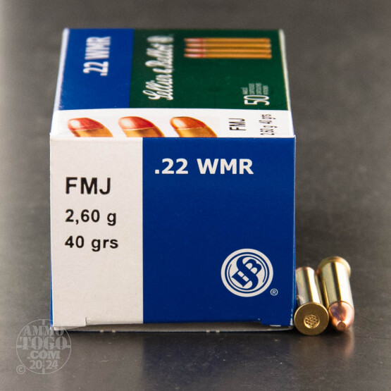 50rds - 22 WMR Sellier & Bellot 40gr. FMJ Ammo