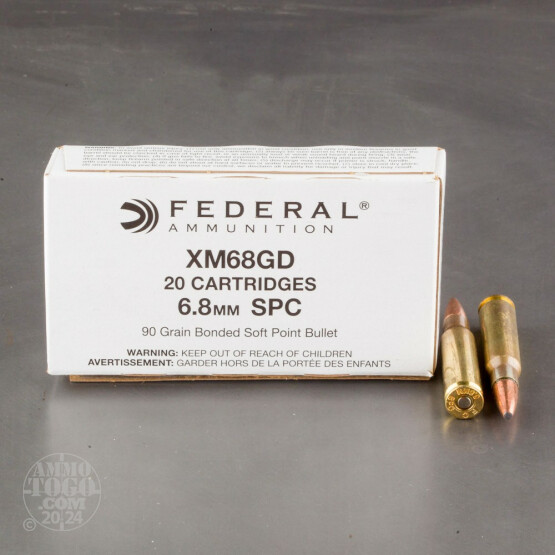 500rds - 6.8 Rem SPC Federal XM68GD 90gr. Gold Dot Bonded Soft Point Ammo