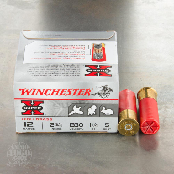 25rds – 12 Gauge Winchester Upland & Small Game 2-3/4" 1-1/4 oz. #5 Shot Ammo 