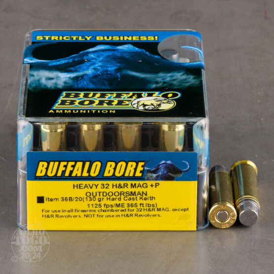 20rds - 32 H&R +P Heavy Buffalo Bore 130gr. Hardcast Keith Ammo