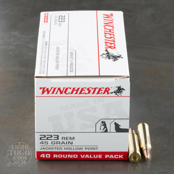 40rds – 223 Rem Winchester USA 45gr. JHP Ammo