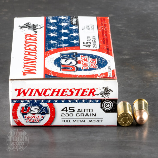 500rds – 45 ACP Winchester USA Target Pack 230gr. FMJ Ammo