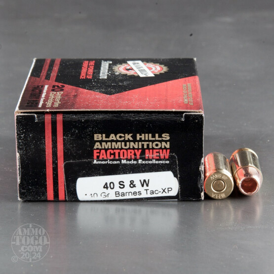  20rds – 40 S&W Black Hills 140gr. Barnes TAC-XP HP Ammo