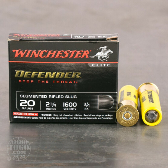5rds – 20 Gauge Winchester PDX1 2-3/4" 3/4 oz. Rifled Slug Ammo
