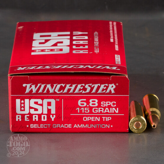 20rds – 6.8 SPC Winchester USA Ready 115gr. Open Tip Ammo
