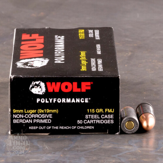 50rds - 9mm WPA Polyformance 115gr. FMJ Ammo